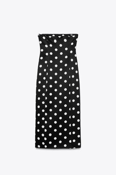 ROBE BUSTIER À POIS ZW COLLECTION - Noir / Blanc de Zara - Image 2