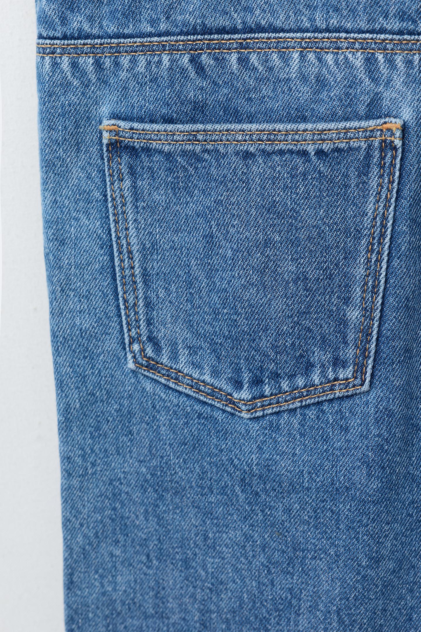 Детский комбинезон Zara Fruit OF the Loom™ Label Denim Overalls, цвет: Синий — фото 5