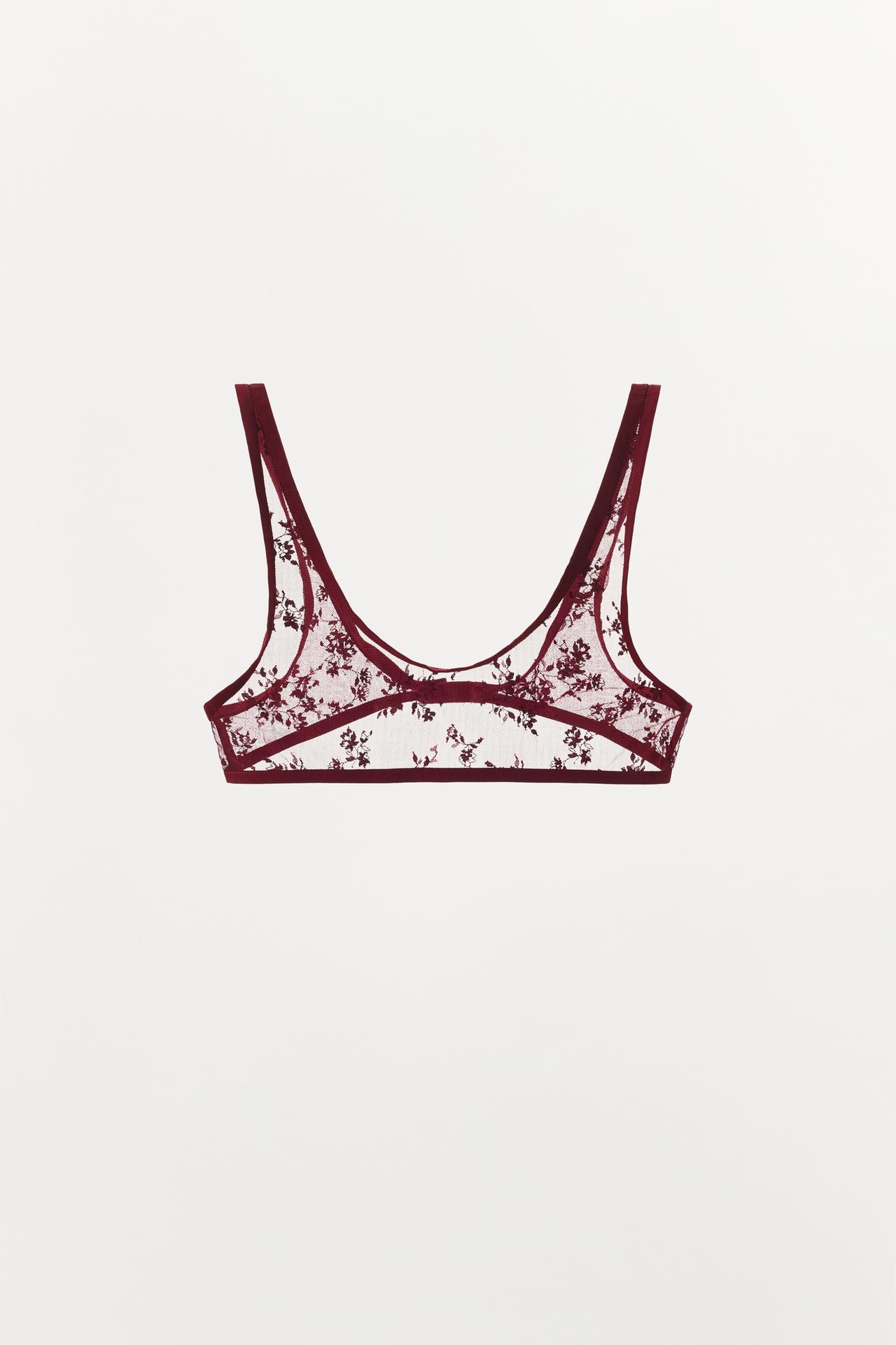 LACE BRALETTE — Burgundy