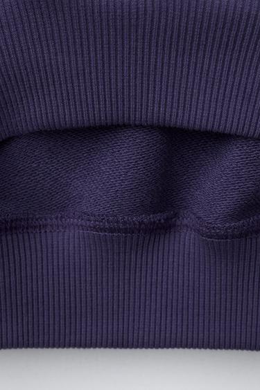 SWEATSHIRT WITH EMBROIDERED SLOGAN - Bluish by Zara - Image 3
