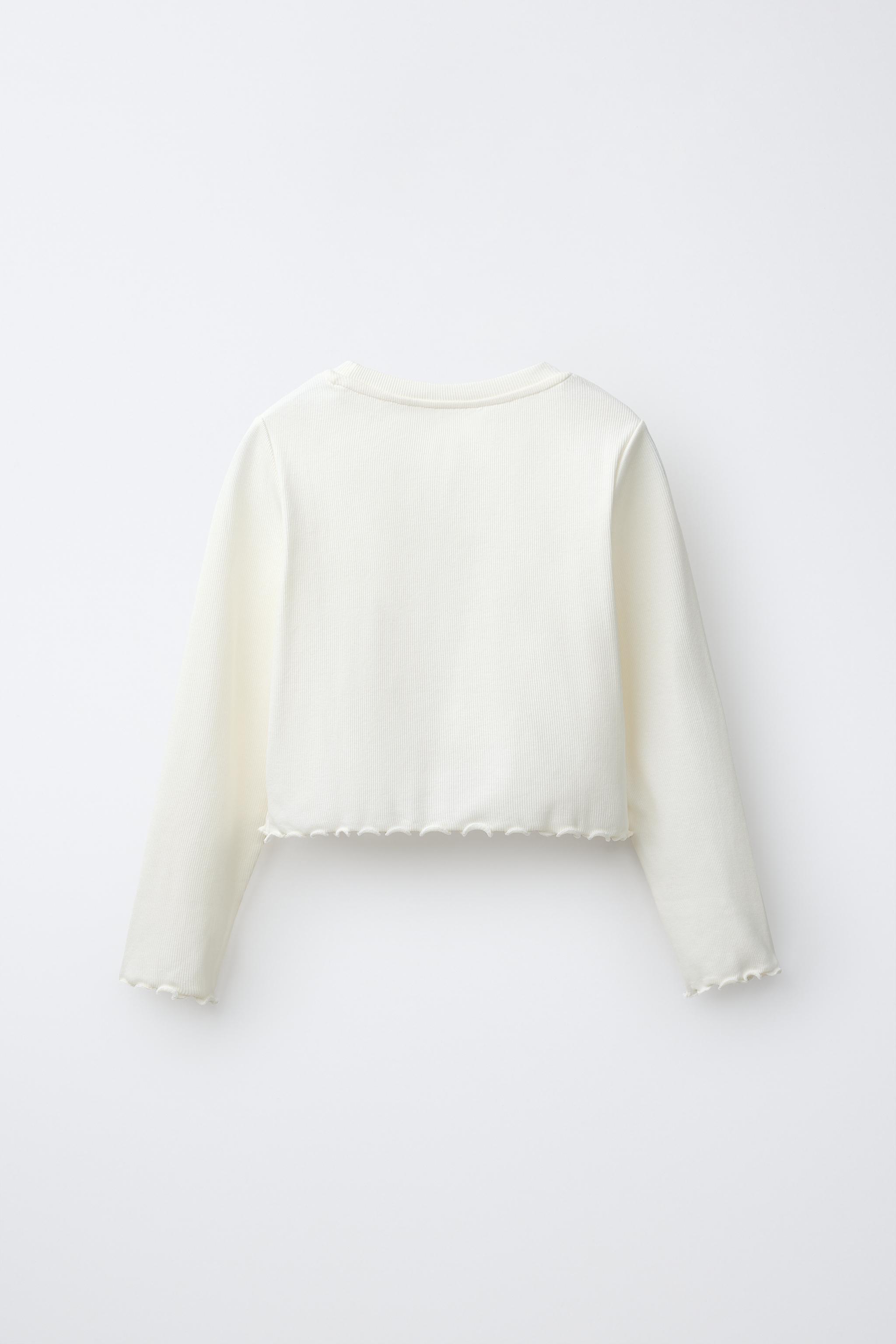 OVERLOCK RIBBED CROPPED T-SHIRT - Oyster-white | ZARA South Africa