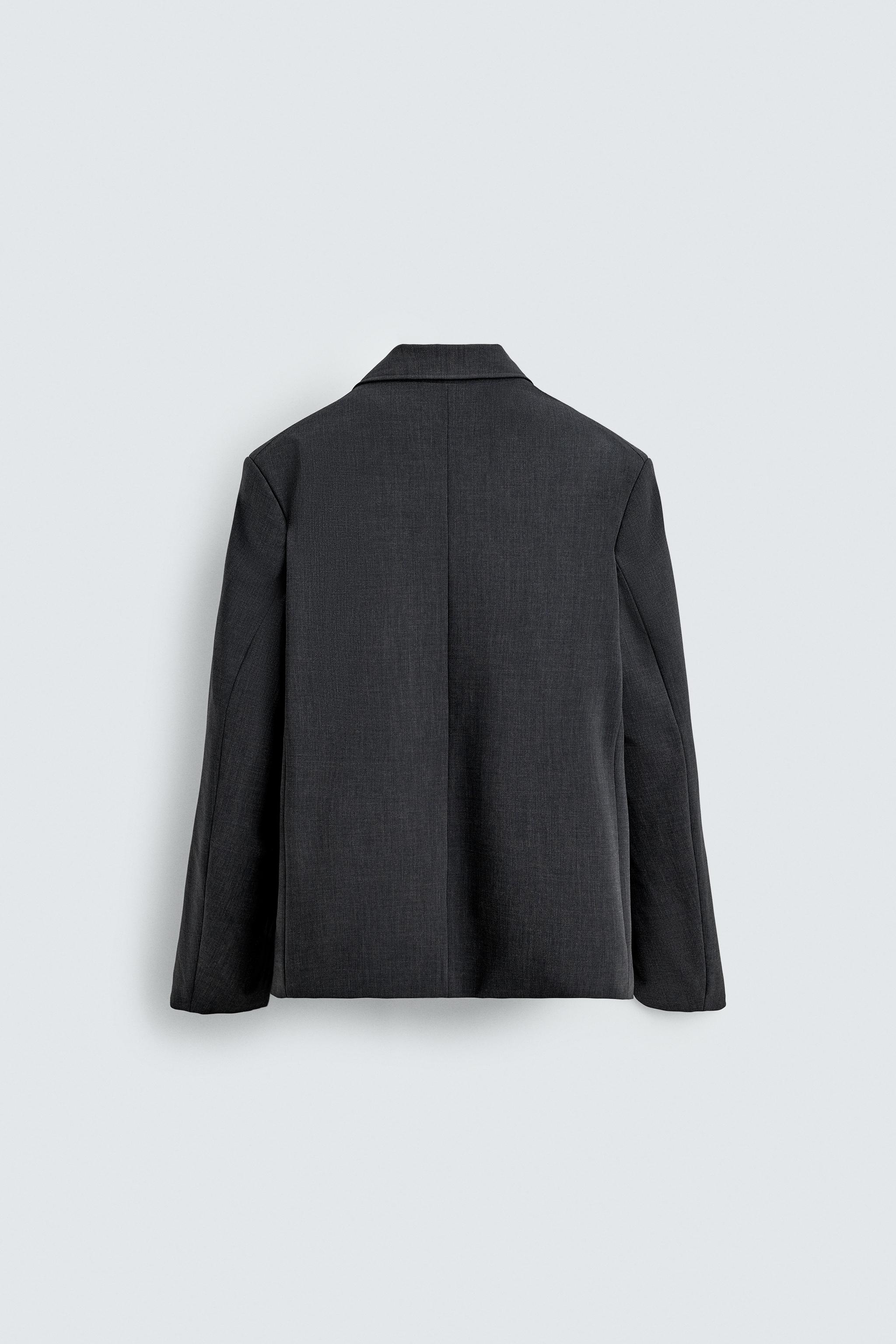 取り外し可能なラペル付きスーツブレザー - グレーマール | ZARA
