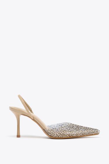 RHINESTONE SLINGBACK SHOES - Beige by Zara - Image 0