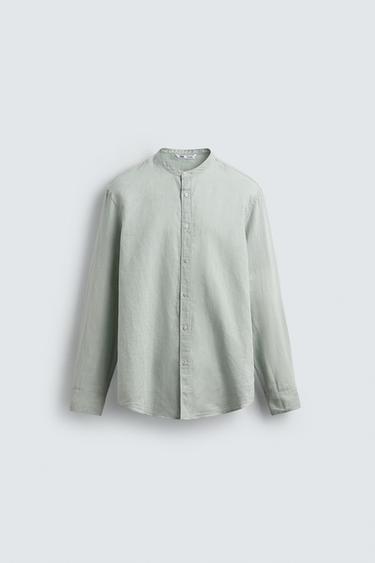 Zara LINEN - COTTON SHIRT - Green