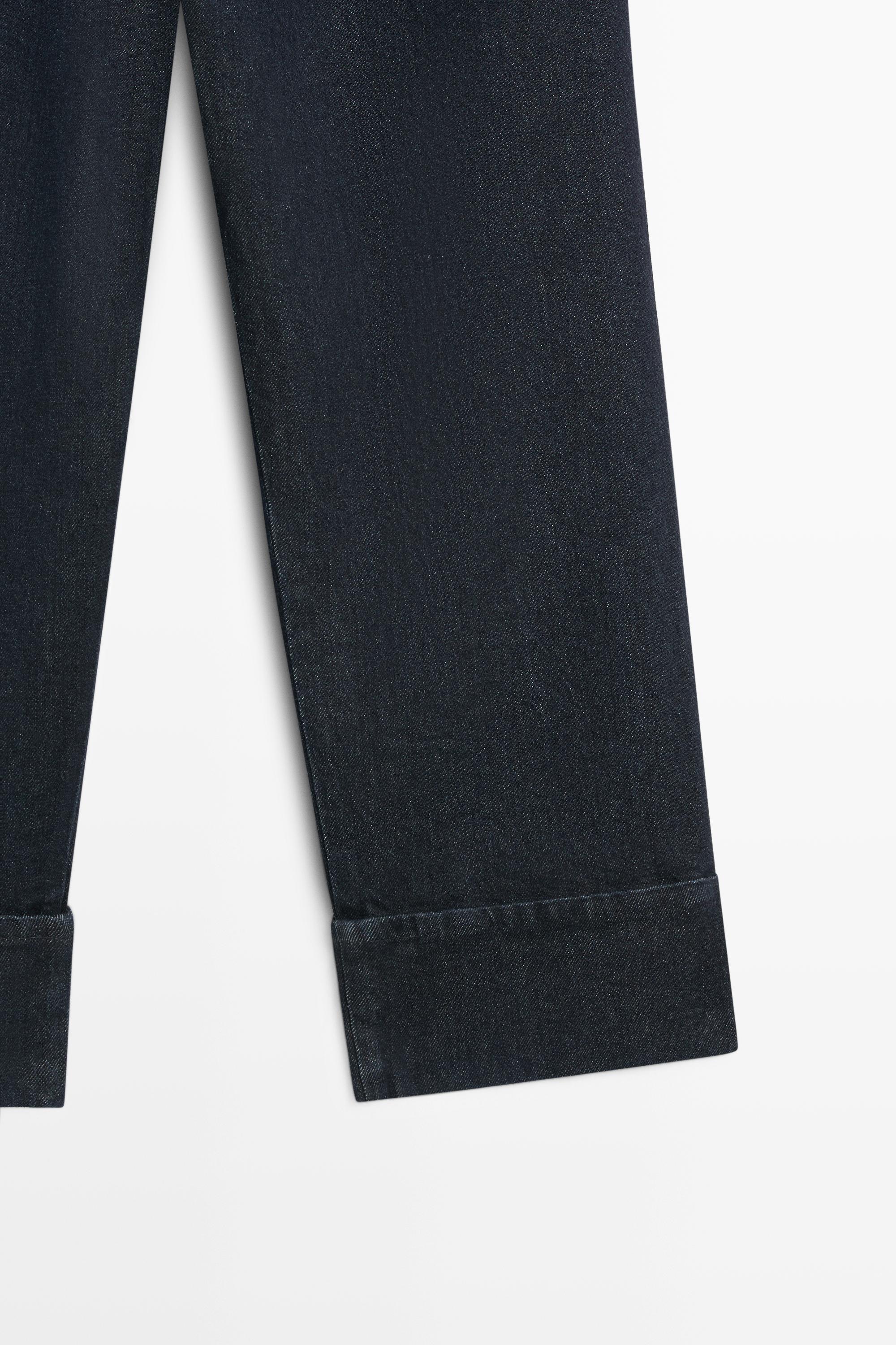 Jean capri à revers