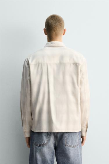 CHECK SHIRT WITH POCKET - White / Grey by Zara - Image 2