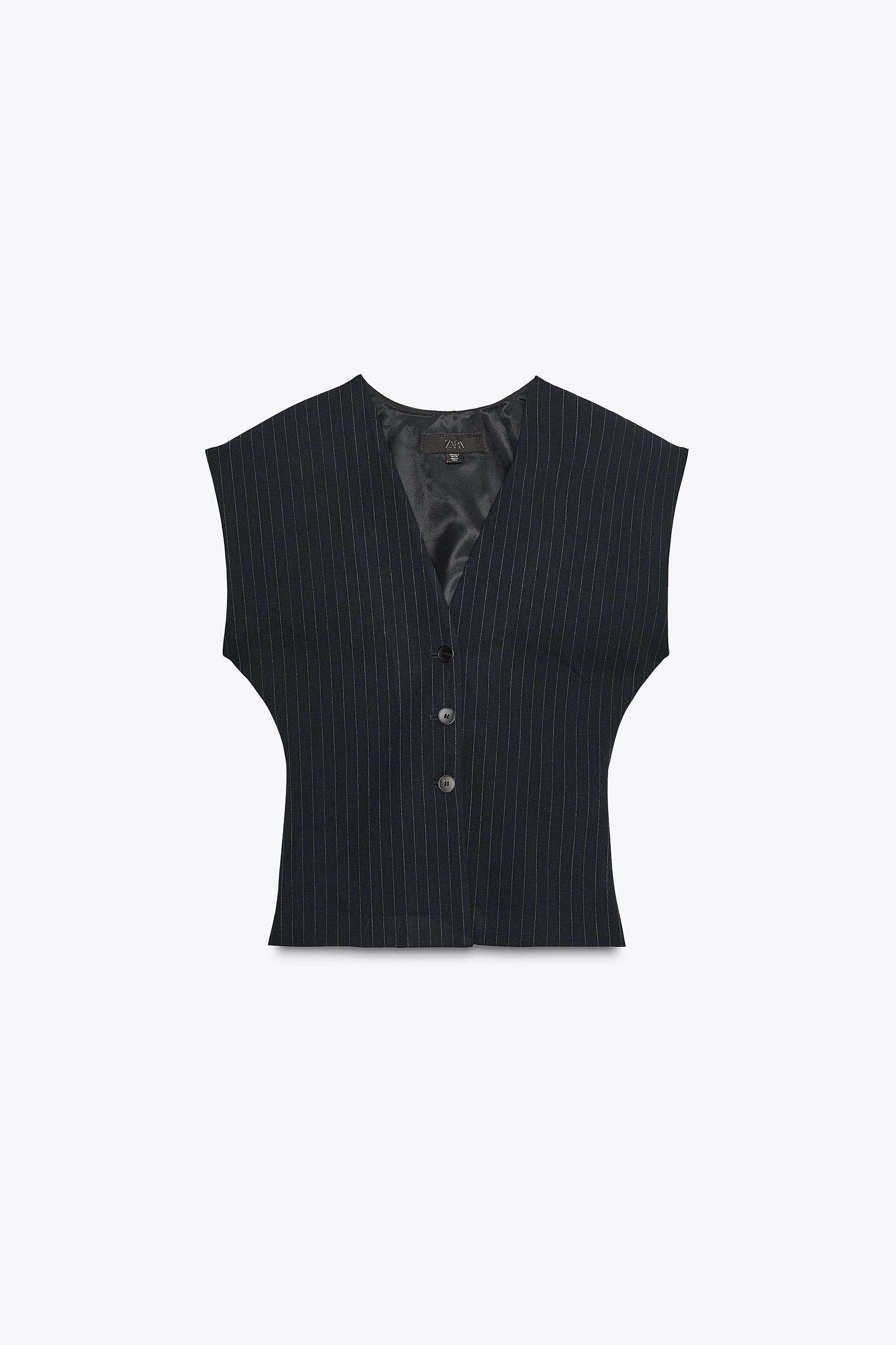 ピンストライプ柄ベスト - ネイビーブルー | ZARA Japan / 日本