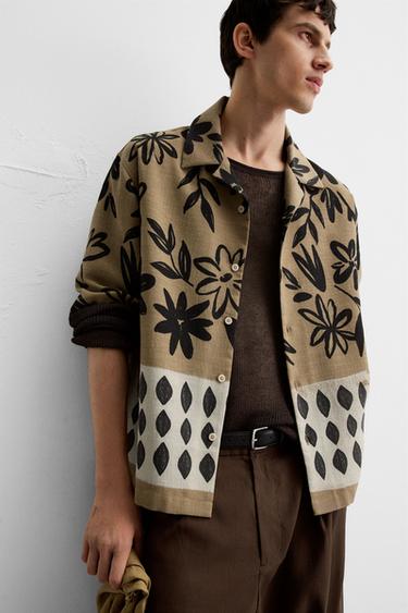 CONTRAST PRINT SHIRT - Brown by Zara - Image 4