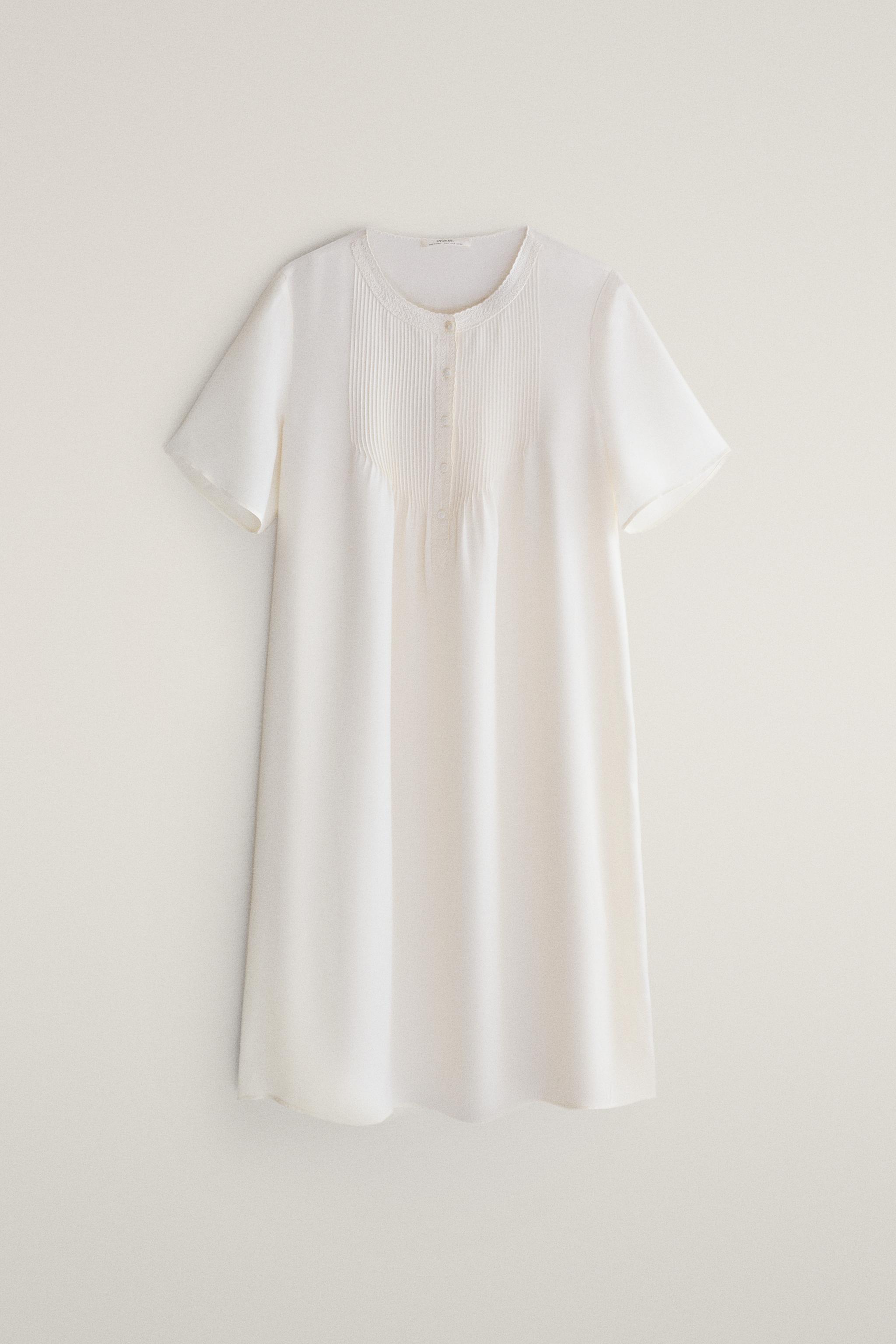 PINTUCK AND LACE NIGHTGOWN