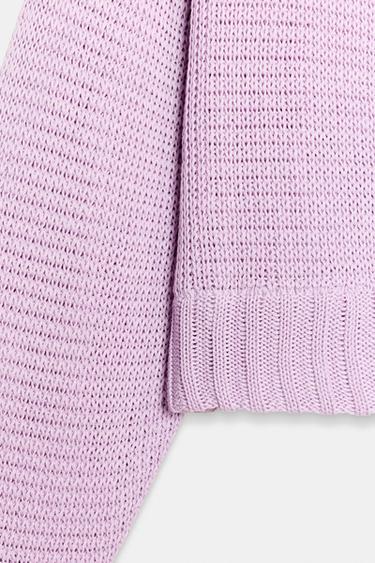 GILET EN GROSSE MAILLE - Lilas de Zara - Image 7
