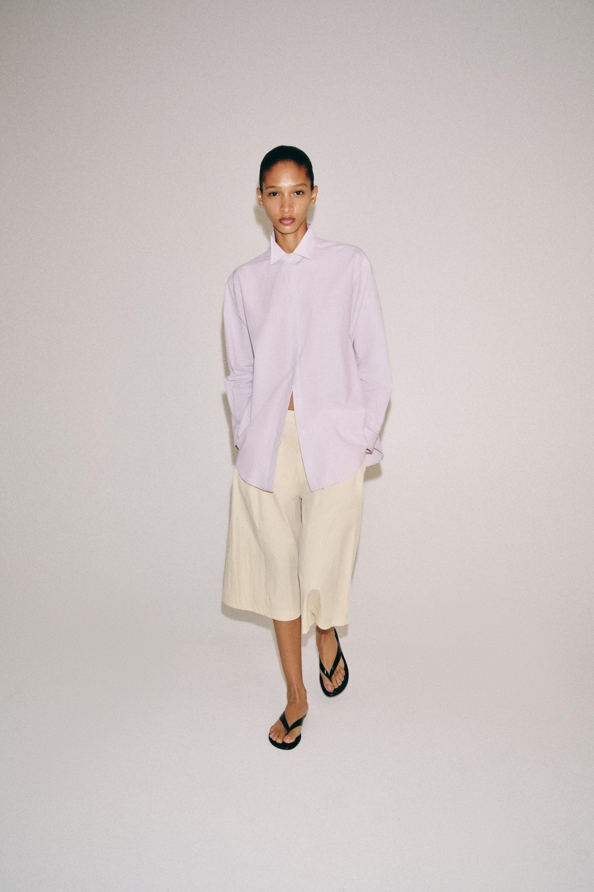 Zara ÇİZGİLİ ZW COLLECTION GÖMLEK görsel 5