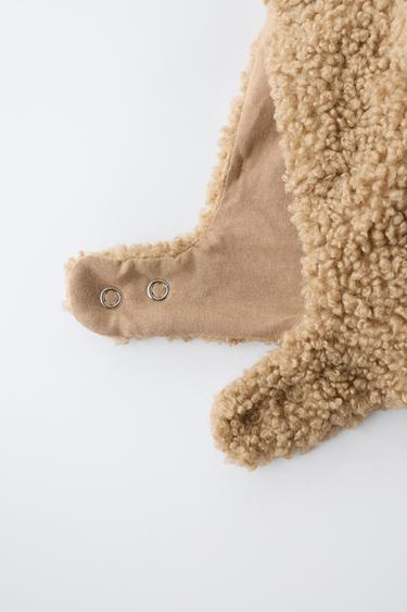 FAUX SHEARLING EAR BEANIE — taupe brown 2
