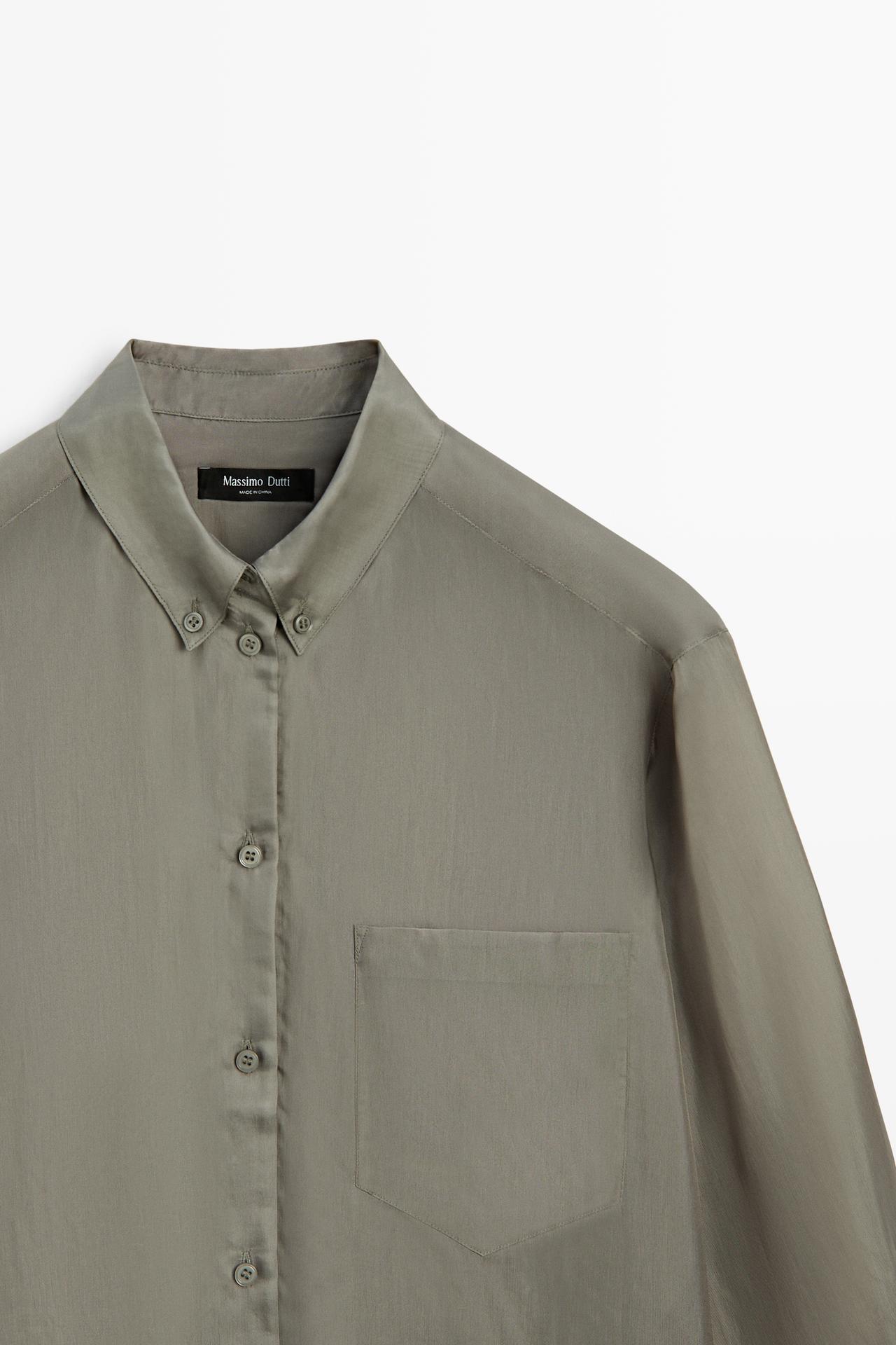 Flowing shirt with pocket detail — Dark salmon