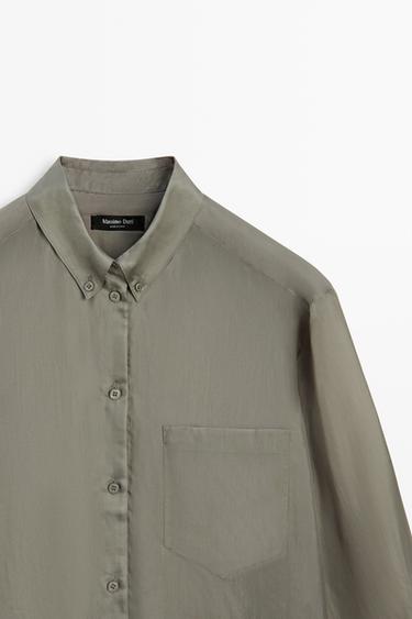 Flowing shirt with pocket detail — Dark salmon 2