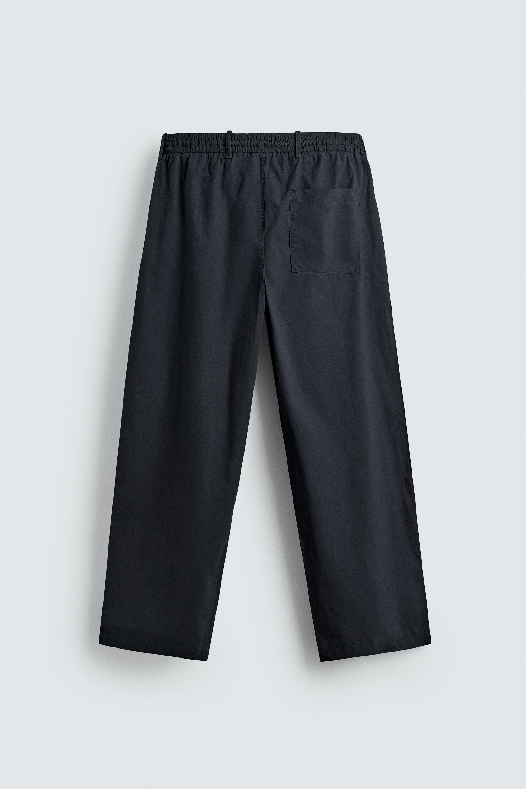 STRAIGHT FIT POPLIN PANTS