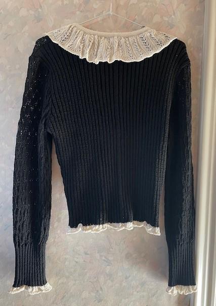 KNIT CARDIGAN WITH RUFFLE TRIMS - Image 2