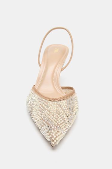 RHINESTONE SLINGBACK SHOES - Beige by Zara - Image 2
