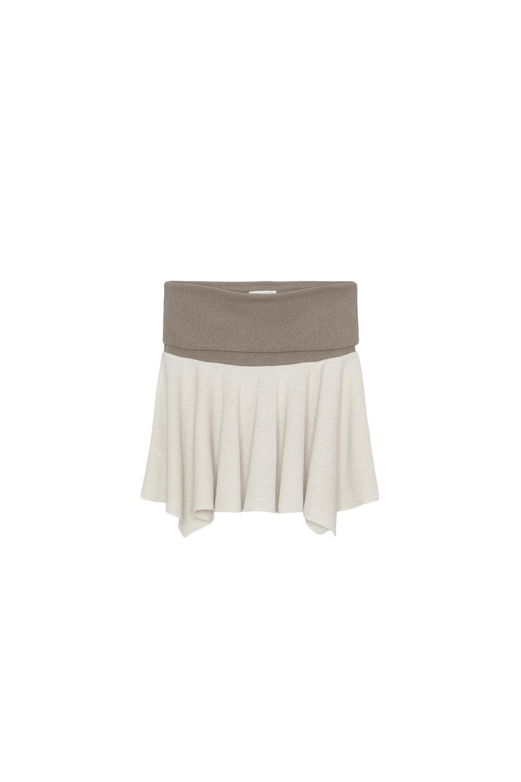 CONTRAST RUSTIC MINI SKIRT - image 3