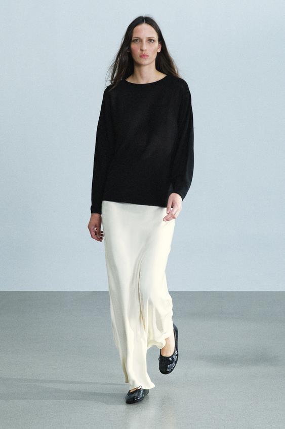 Zara POINTELLE KNIT TOP - Black - Image 0