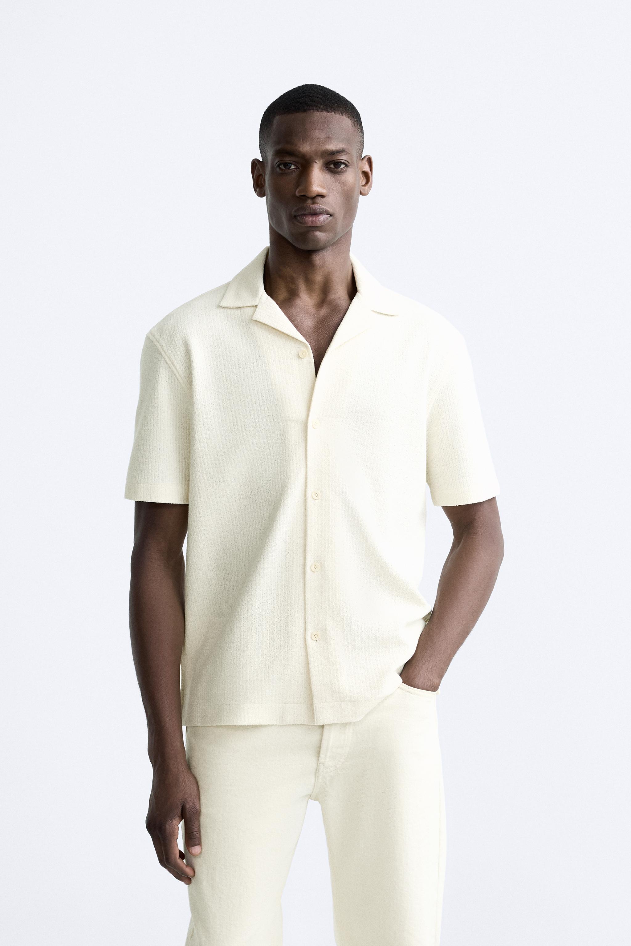 Camisa Blanca Top De Camisa Slim Fit Camisa Manga Corta Zara