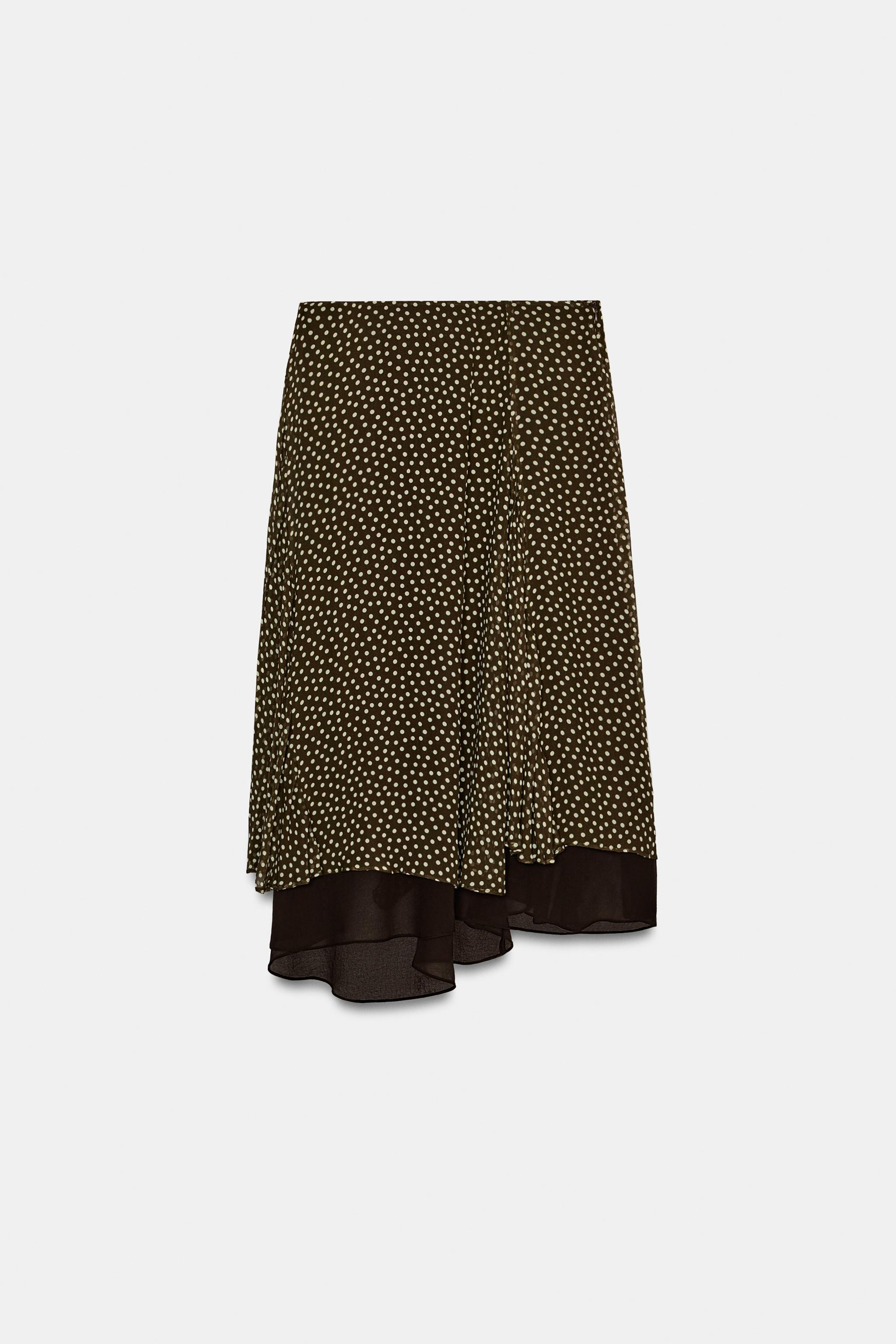 ZW COLLECTION ASYMMETRIC POLKA DOT SKIRT