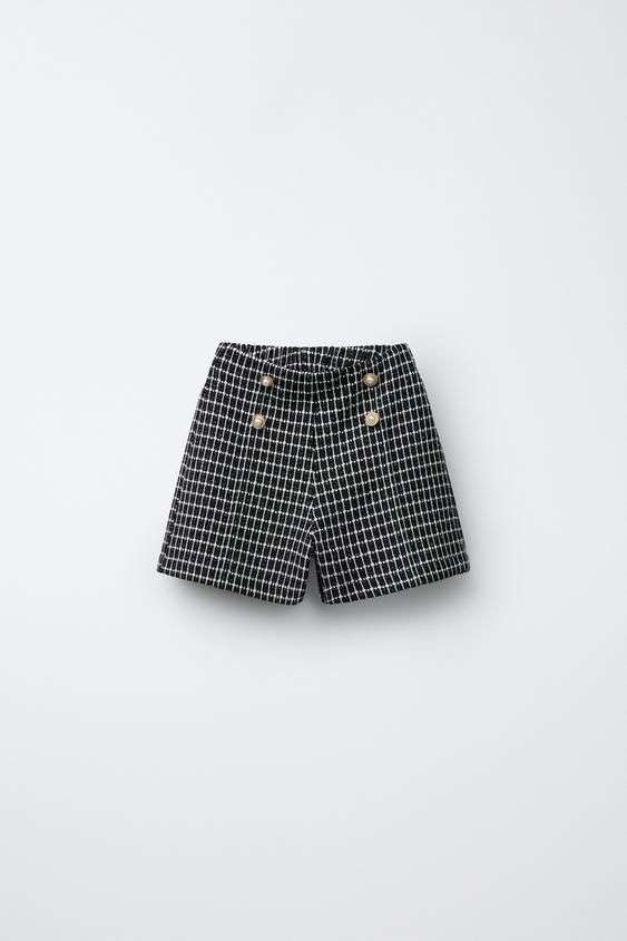 SHORT STRUCTURÉ À CARREAUX - Noir / Blanc | ZARA Belgique / Belgium