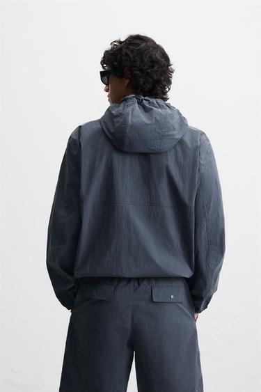 BLOUSON TECHNIQUE À CAPUCHE - Indigo clair de Zara - Image 2