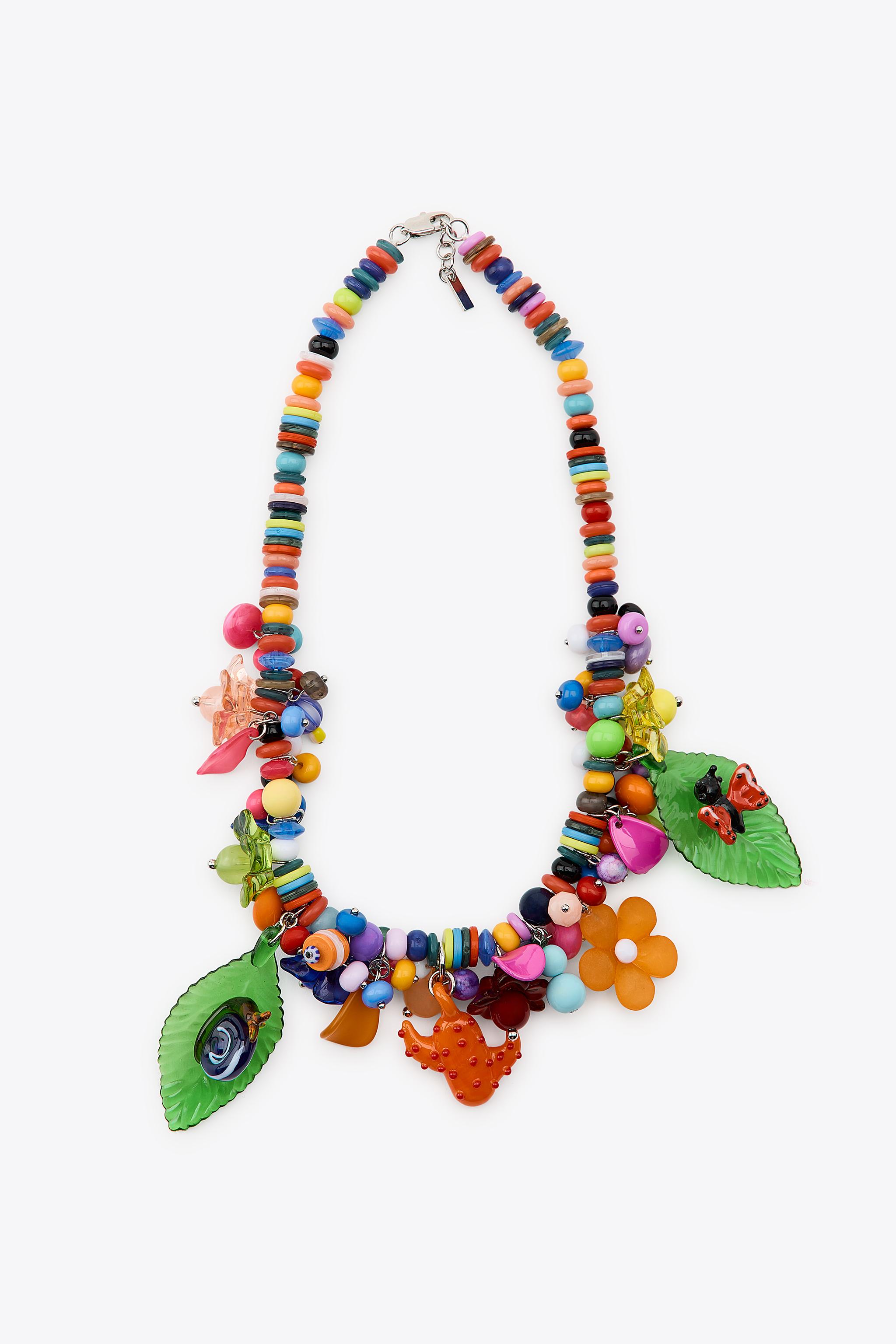MULTI-COLORED BEAD NECKLACE - Multicolored | ZARA Canada