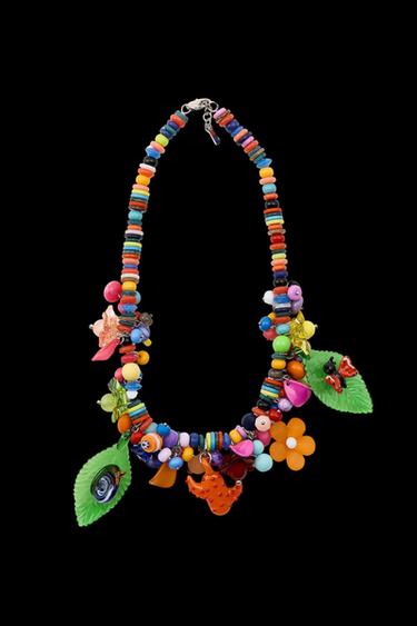 COLLAR CUENTAS MULTICOLOR - Multicolor de Zara