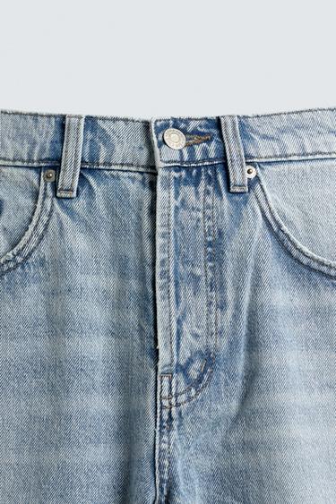 SLIM FIT CROPPED JEANS - Light blue by Zara - Image 8