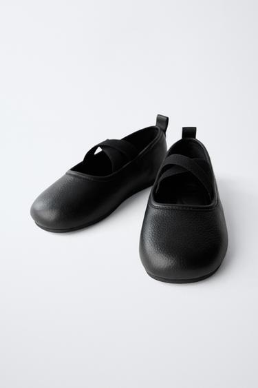 LEATHER BALLERINAS - Black by Zara - Image 2