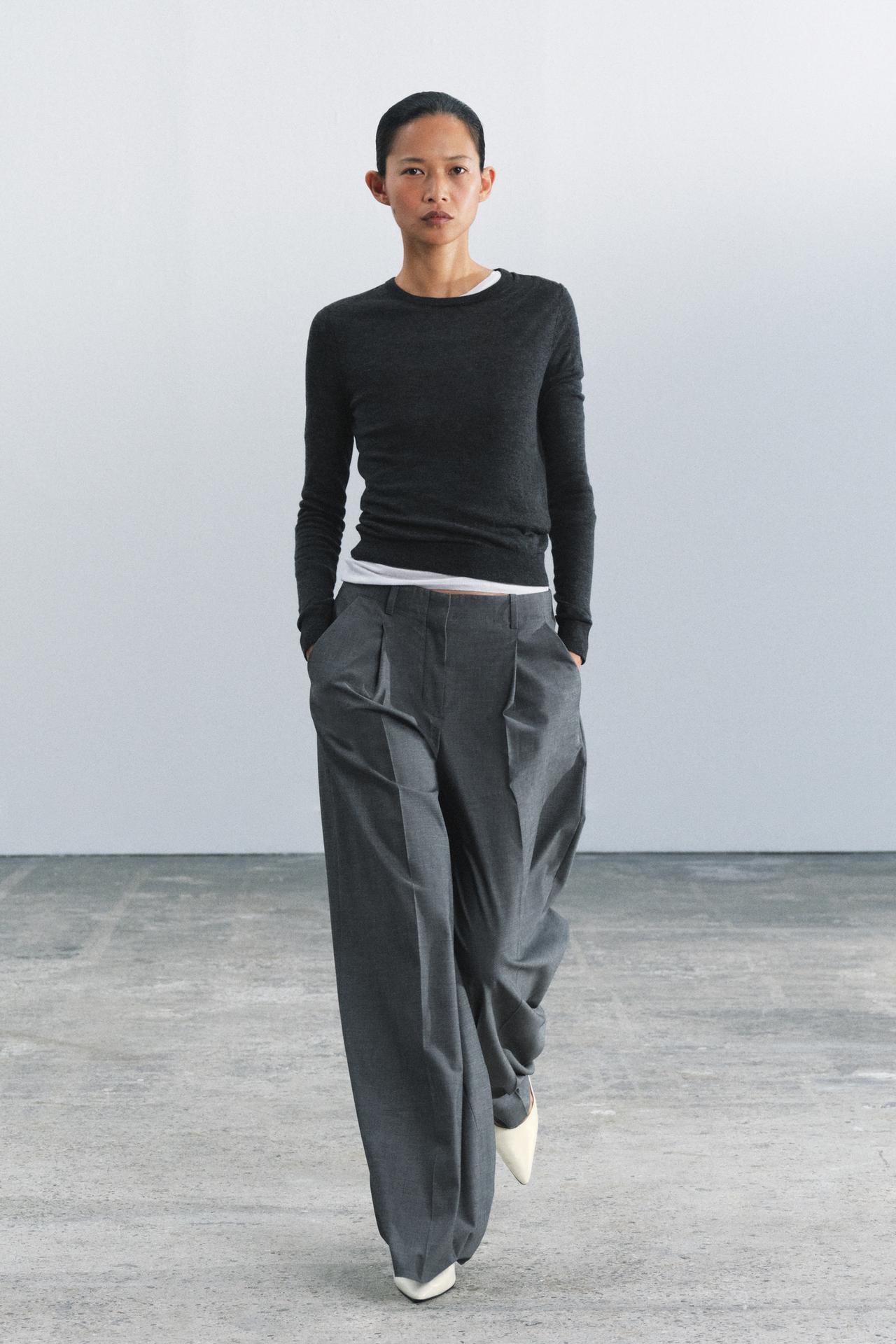 ZW COLLECTION PLEATED PANTS — Gray