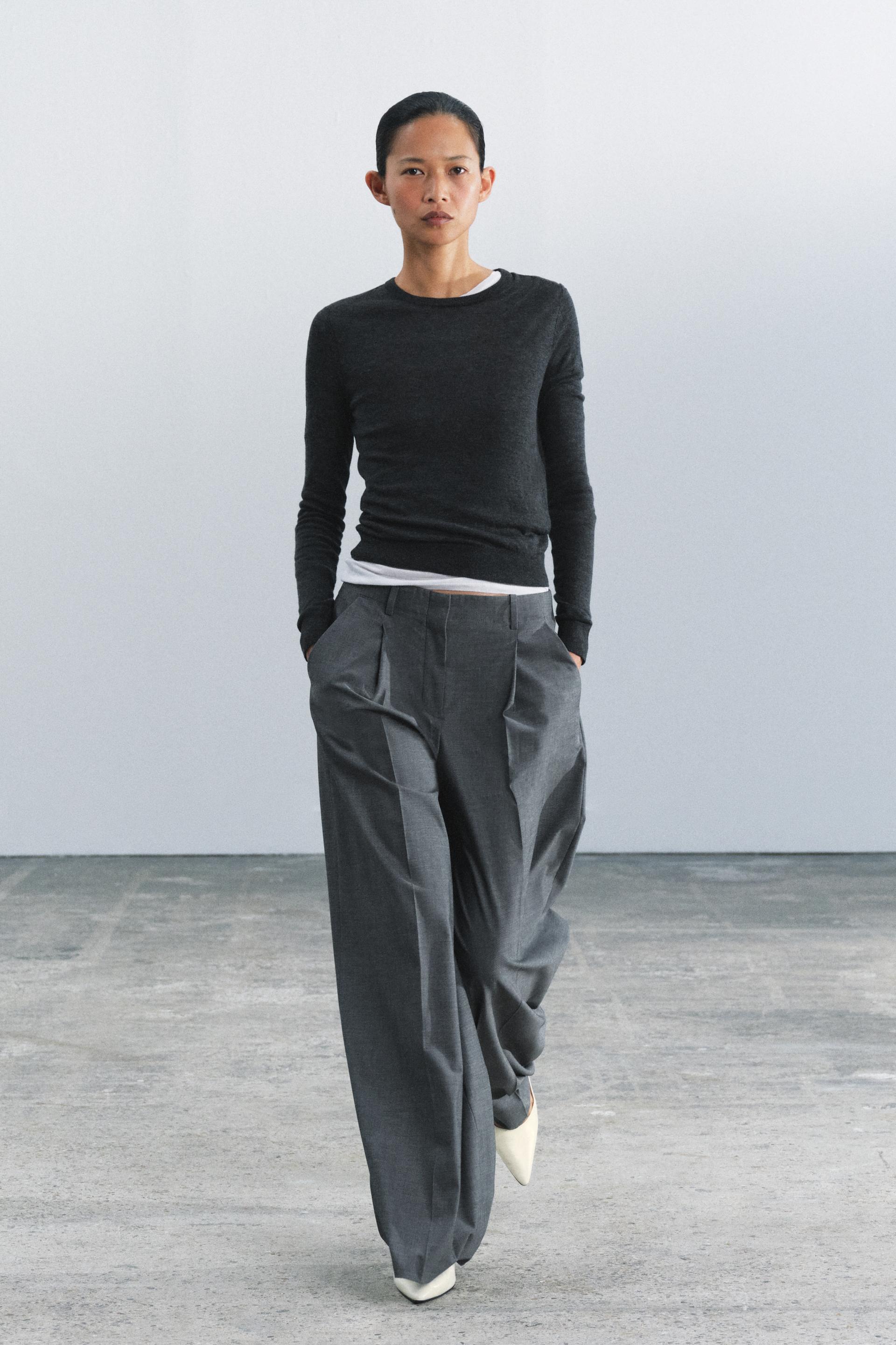 ZW COLLECTION PLEATED TROUSERS - Grey - M