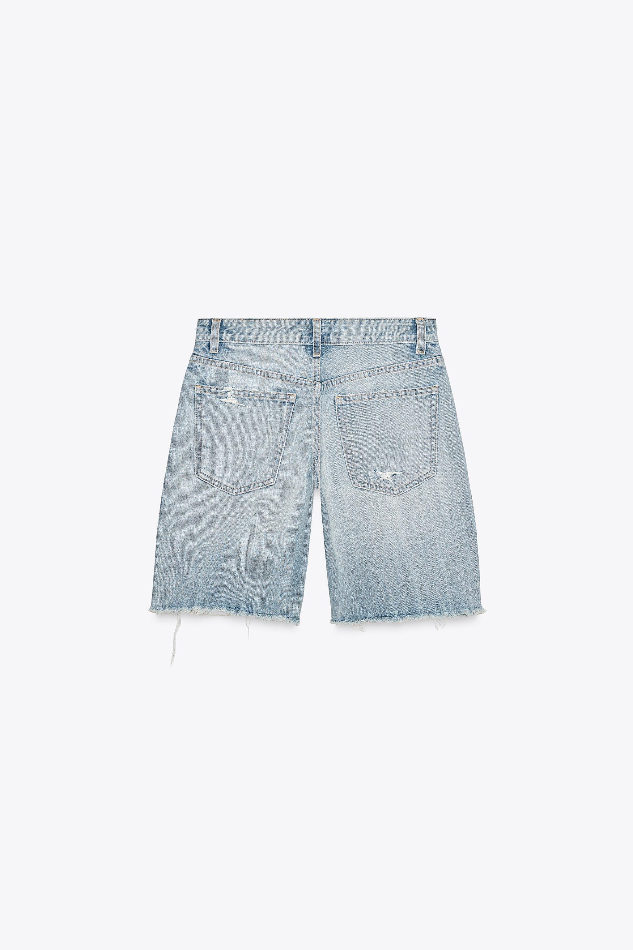 BERMUDA EN JEAN TRF TAILLE MI-HAUTE DÉCHIRÉ