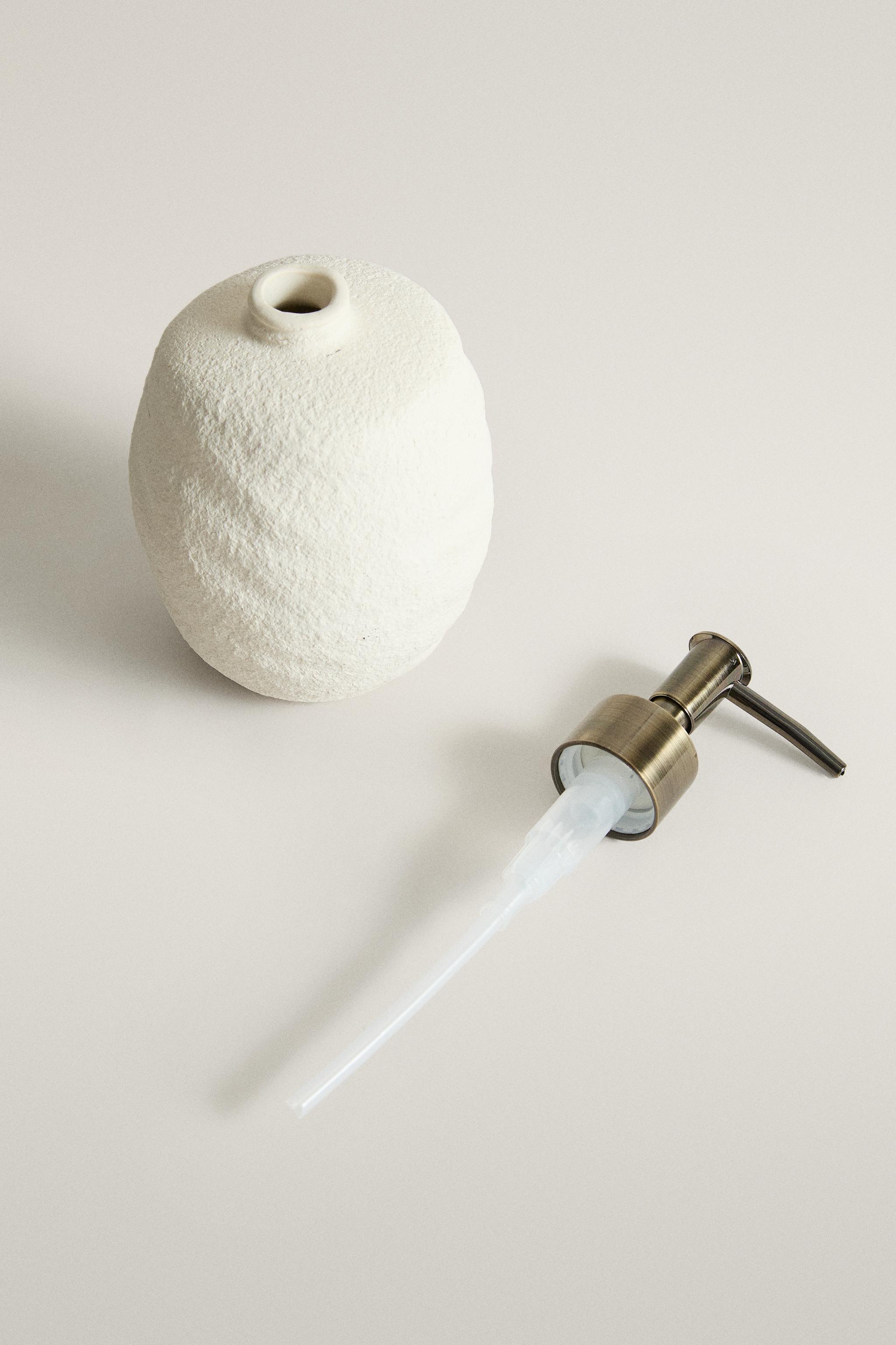 DISTRIBUTEUR SAVON CÉRAMIQUE TEXTURÉE