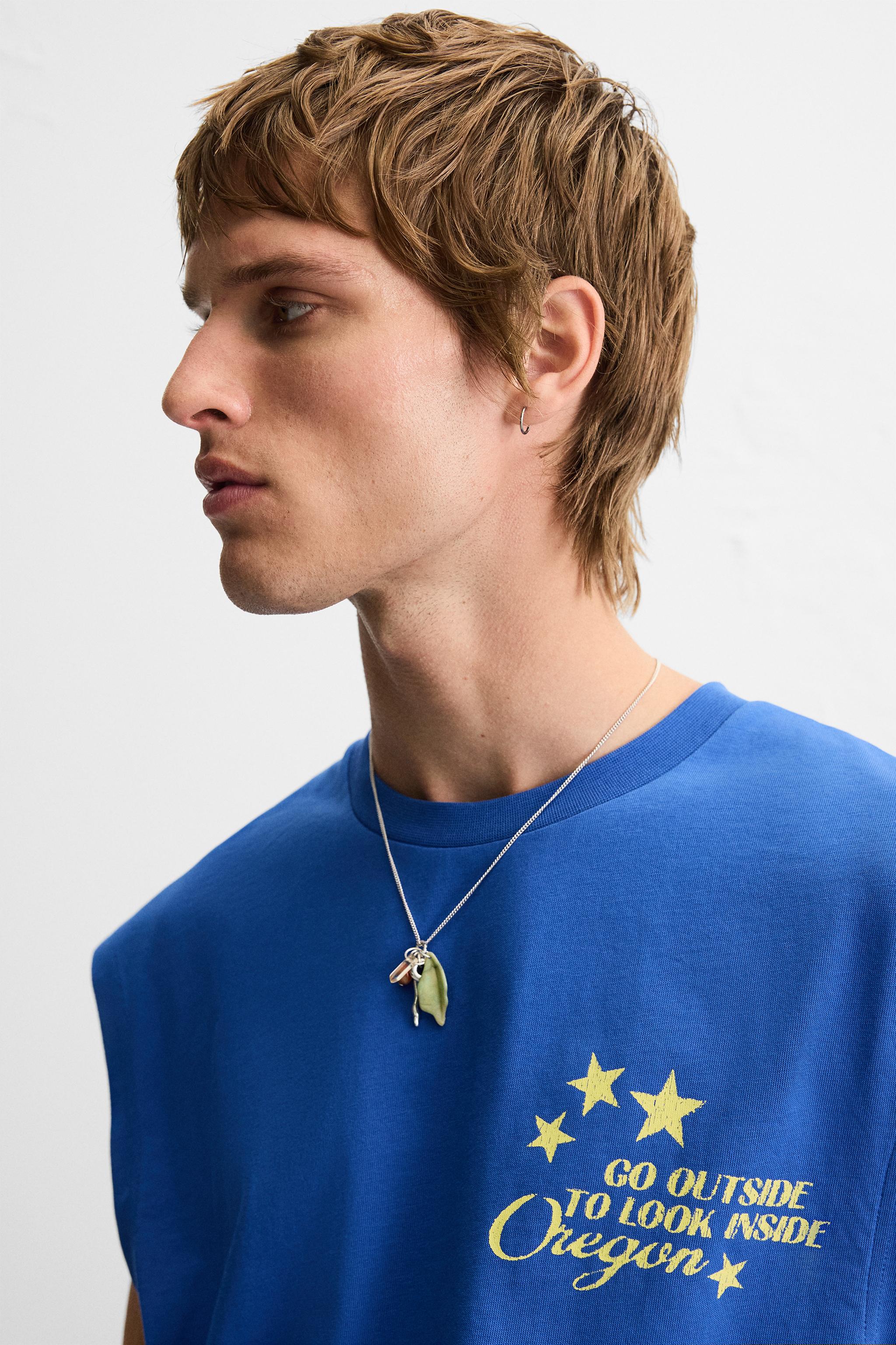 プリントタンクトップ - ブルー | ZARA Japan / 日本