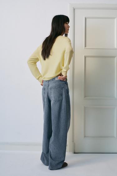 100% EXTRA-SOFT WOOL JUMPER WITH LONG SLEEVES - Light yellow by Zara