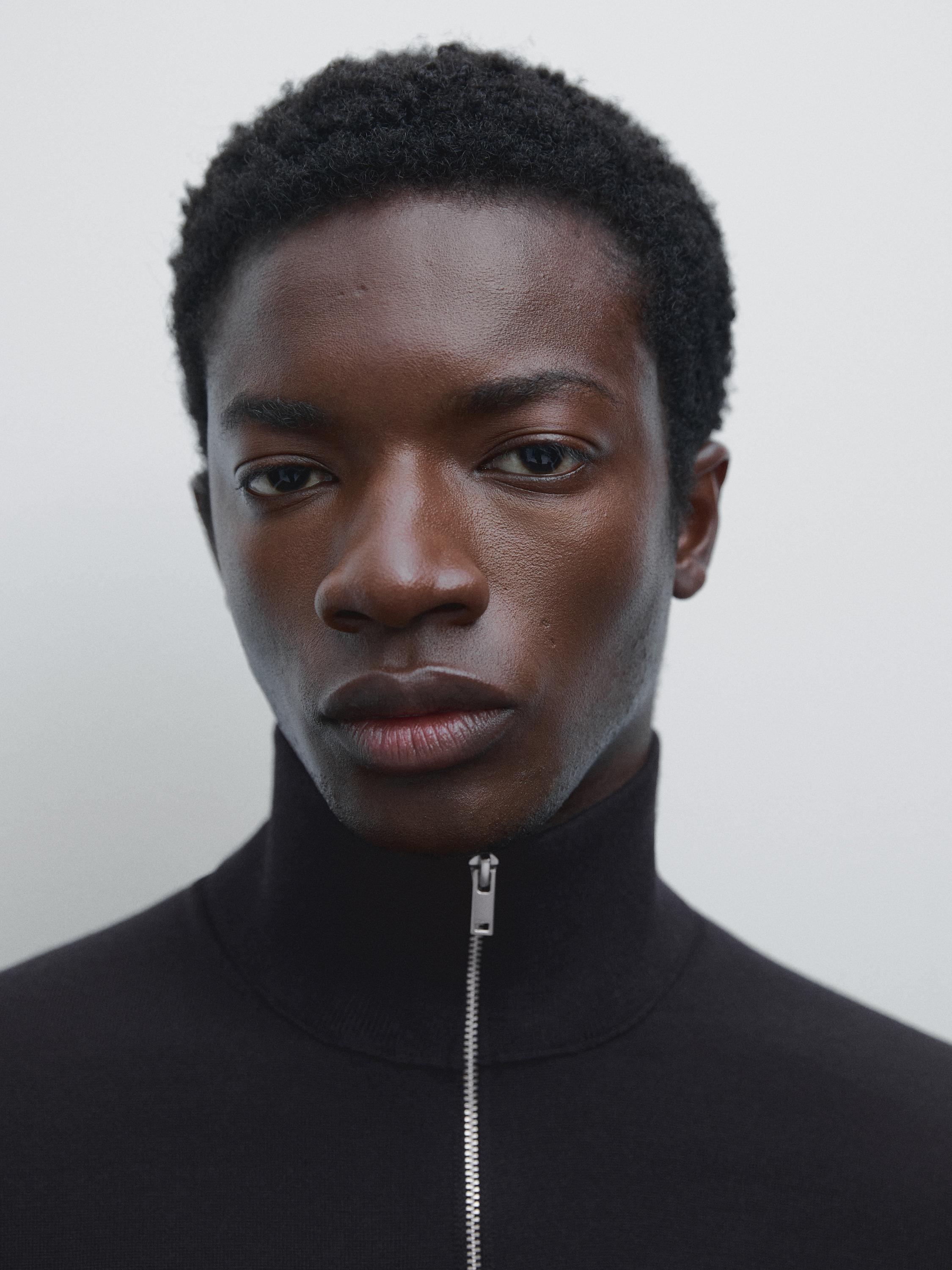 Pull en maille à col zippé