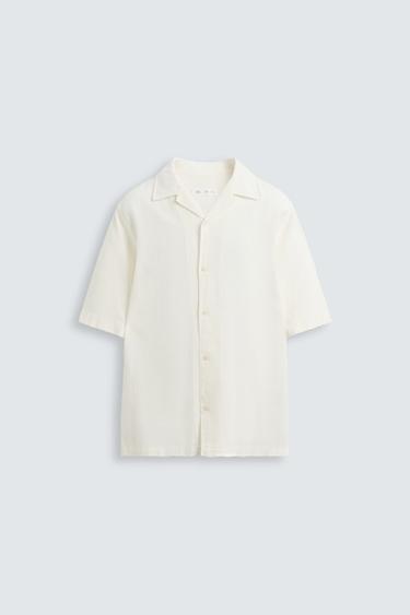 CAMISA JACQUARD TEXTURA - Blanco roto de Zara