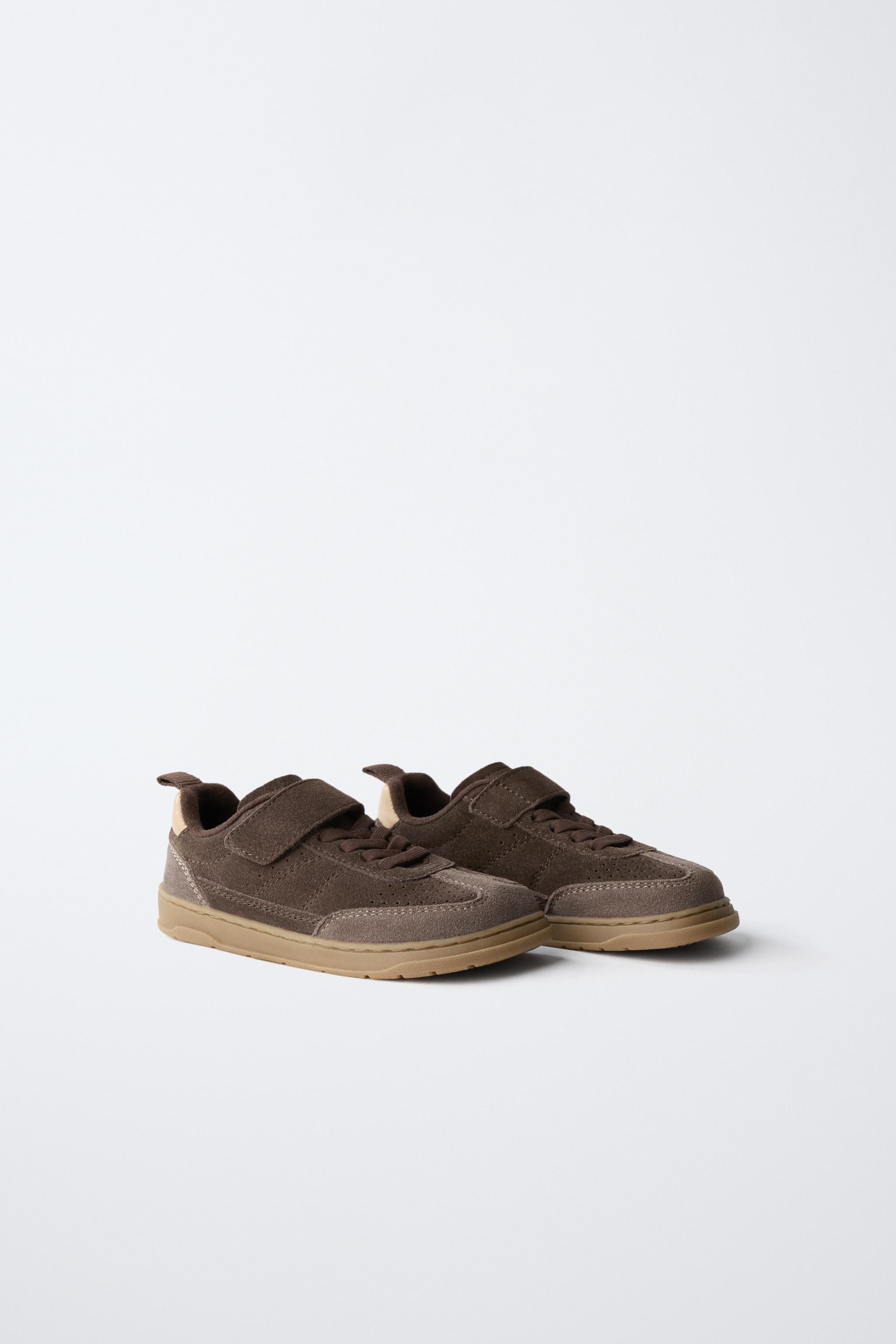 Детские кроссовки Zara BAREFOOT LEATHER SNEAKERS — фото 2