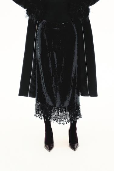 Zara ZW COLLECTION 亮片長裙 - 黑色