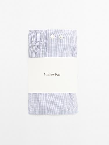 Calzoncillo estampado micro cuadro - Marino de Zara