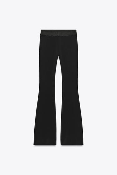 CONTOURING STRETCH FLARE TROUSERS - Black by Zara - Image 3