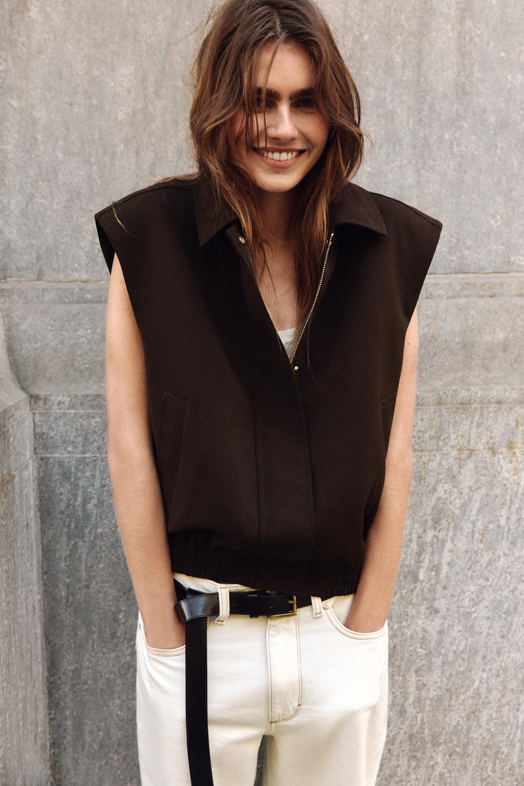 ELASTIC HEM SHOULDER PAD VEST - image 2