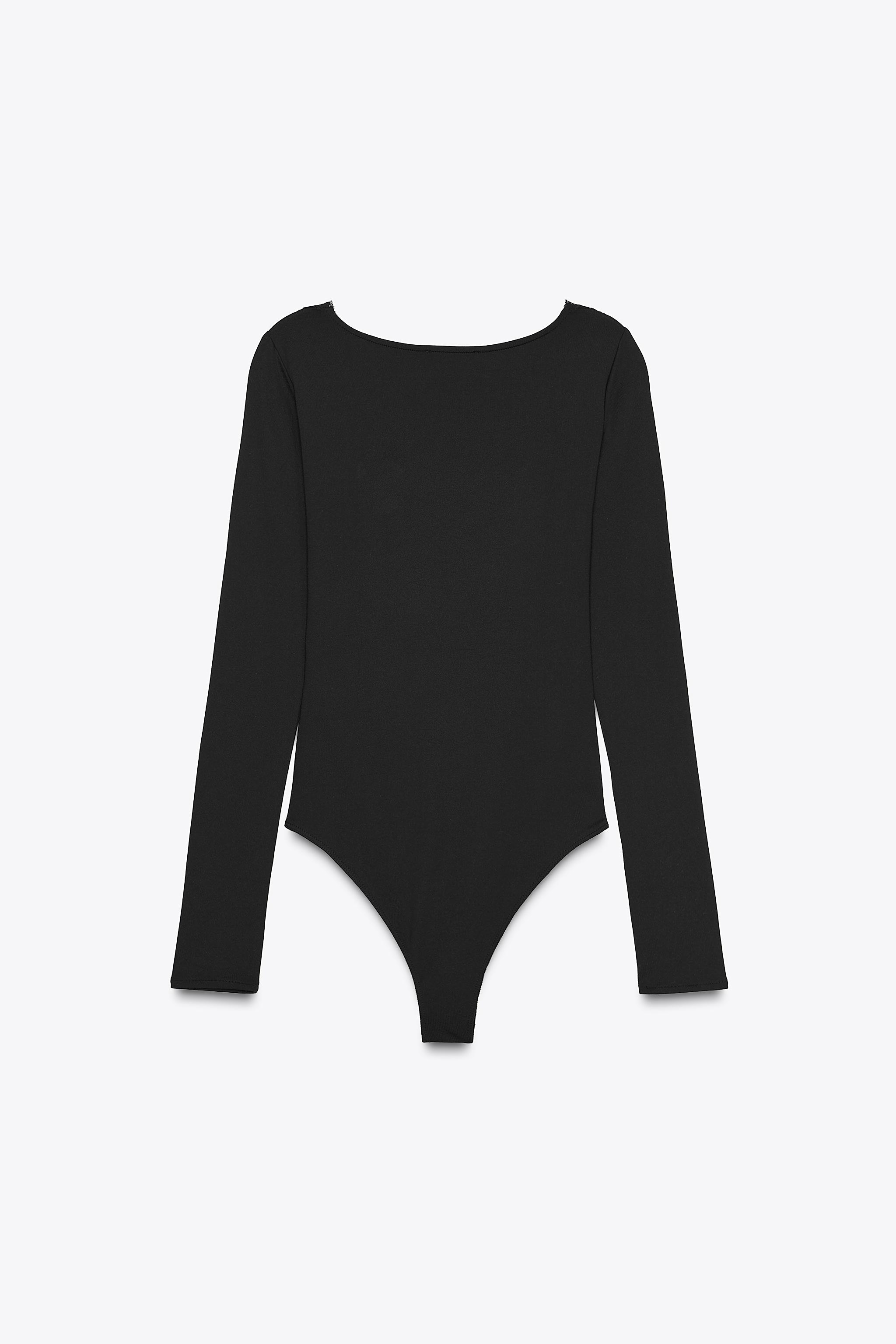 黒 SSA ロゴ ボディスーツ クルーネック ボディスーツ（ジャージー） | Saint Laurent サン