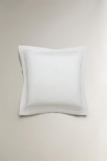 PILLOWCASE WITH TWO EMBROIDERED DETAILS - Light green by Zara - Image 1