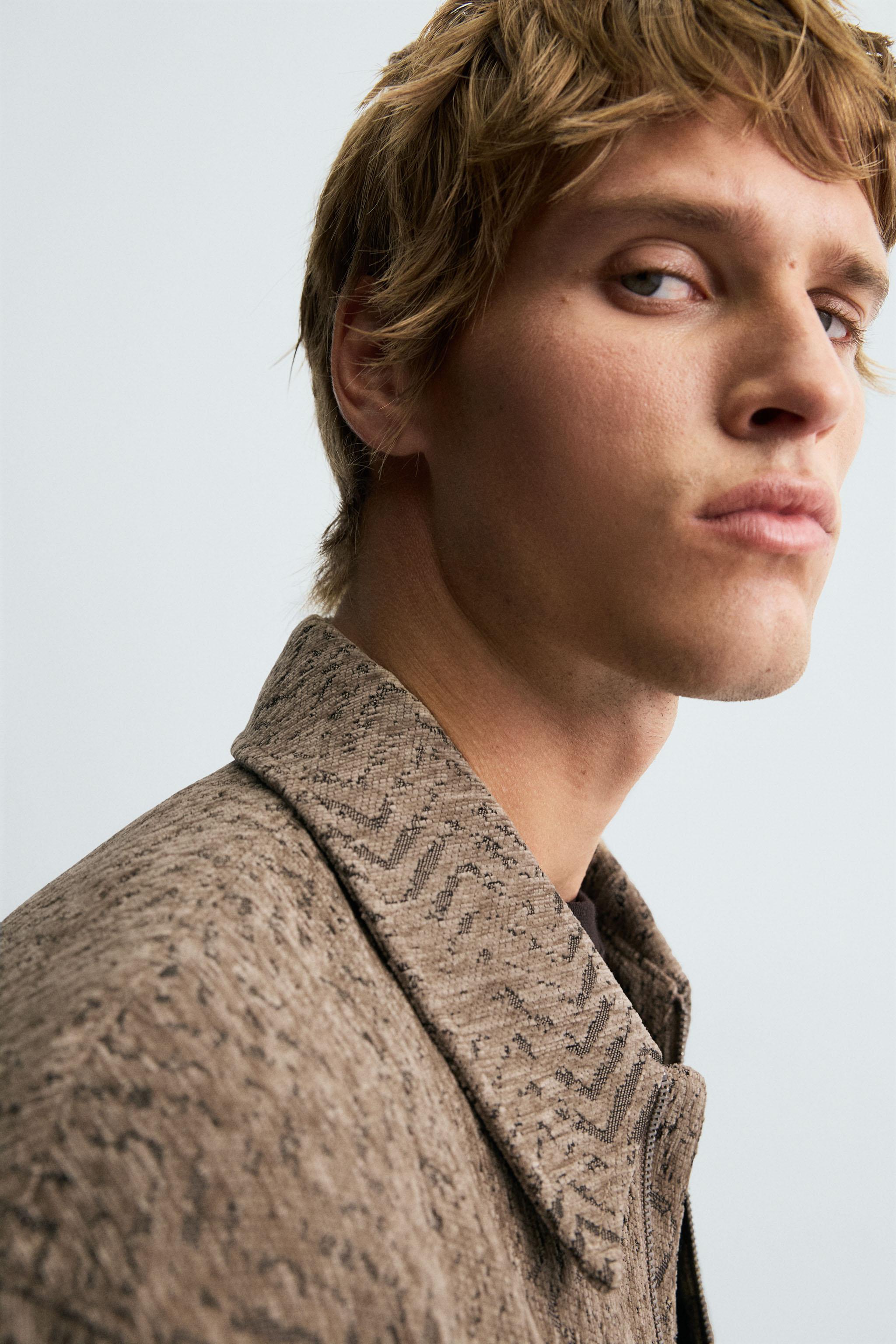 テクスチャージャカードジャケット - ベージュ | ZARA Japan / 日本