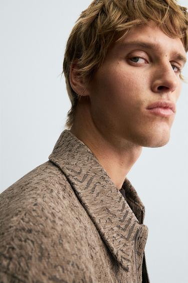 TEXTURED JACQUARD JACKET - Beige by Zara
