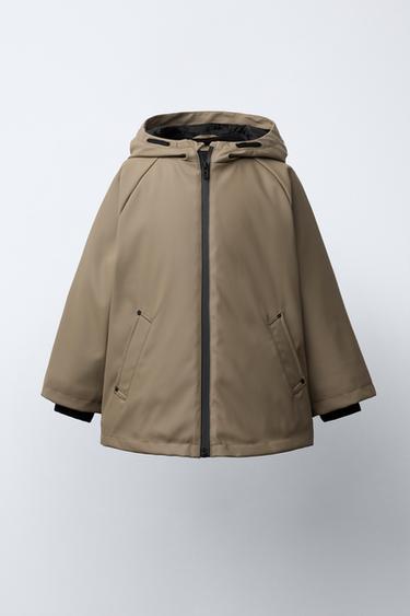 RUBBERISED WATER-RESISTANT RAINCOAT - Brown / Taupe by Zara