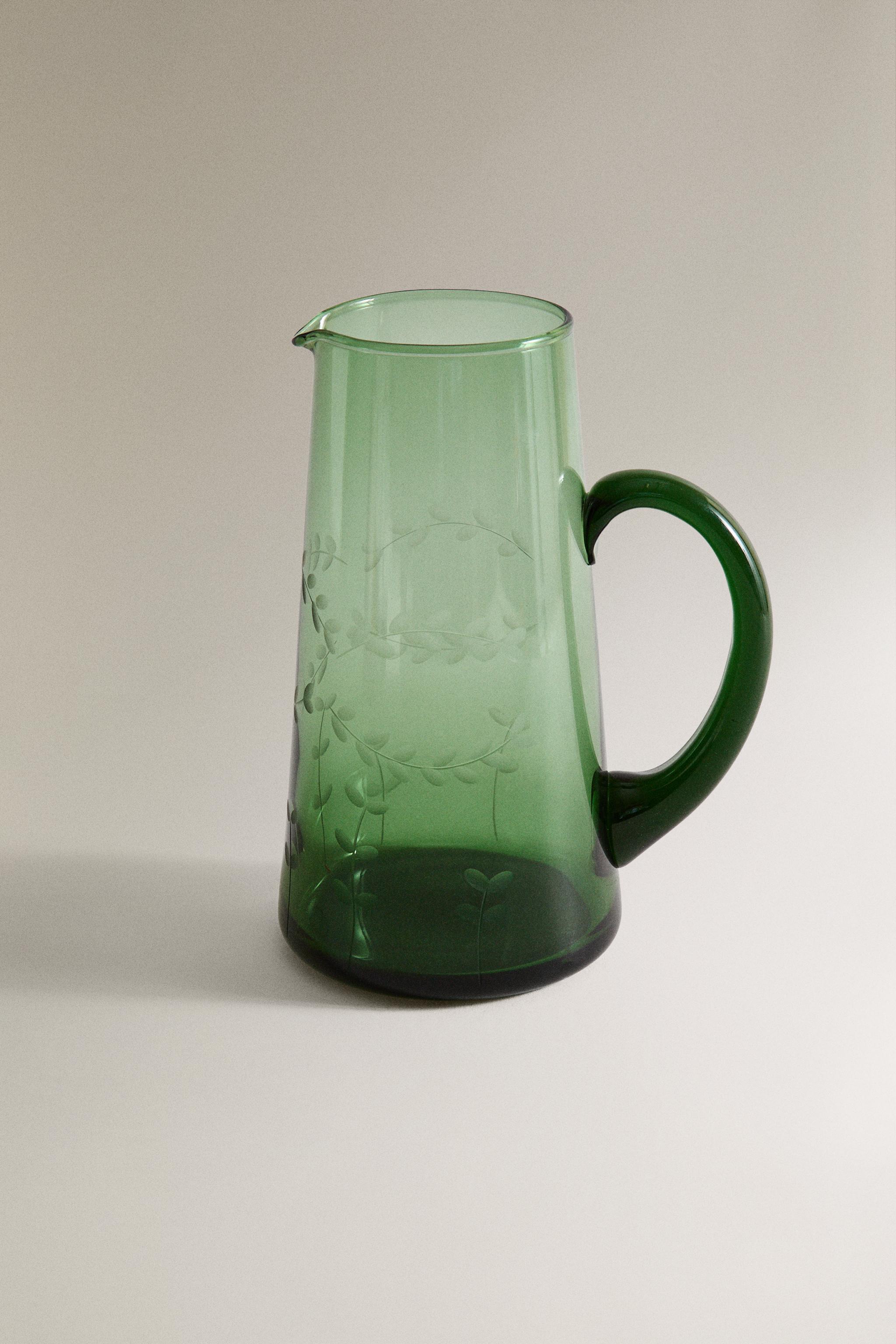 CHRISTMAS LEAF GLASS PITCHER